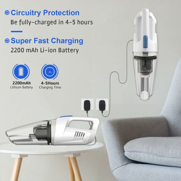whall Handheld Vacuum Cordless, Wet Dry Hand Vacuum Cleaner, 8500 PA Hand Vacuum Cordless Rechargeable, Portable Vacuum with LED Light, Mini Car Vacuum Cordless for Office Car and Home Cleaning