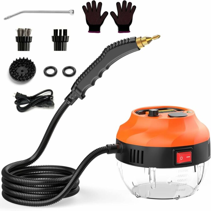 AUXCO 2500W Steam Cleaner, High Pressure Steamer for Cleaning, Handheld Portable Steam Cleaners for Home Use, Steamer for Car Detailing, Steam Cleaner for Upholstery, Kitchen, Bathroom, Grout and Tile