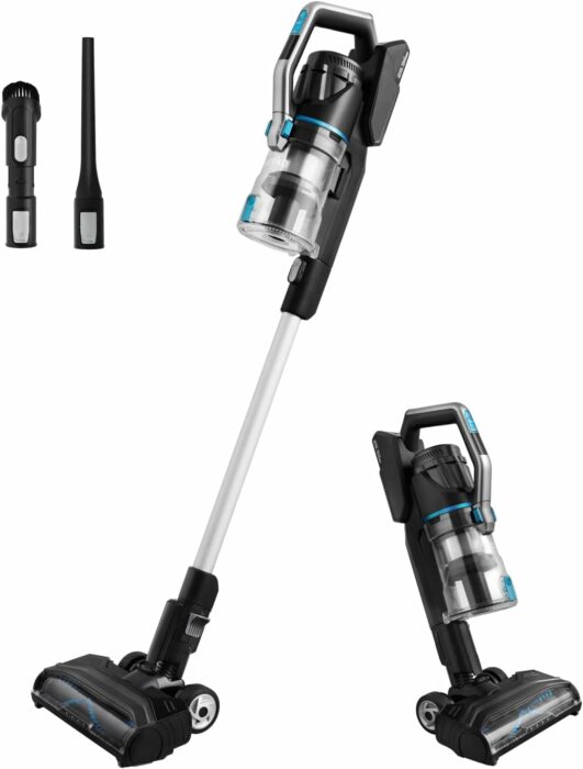 Eureka Lightweight Cordless Vacuum Cleaner, High Efficiency Powerful Motor LED Headlights, Convenient Stick and Handheld Vac, Black