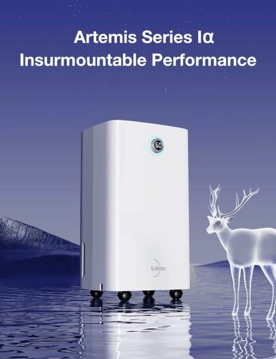 Lumisys 2000 Sq Ft 30 Pints Dehumidifiers for Large Room, Basements, Home, Bathroom, Bedroom, with Auto or Manual Drainage | 36db Industry Leading Noise Reducing | Air Filter, Three Operation Modes, Rotating Knob