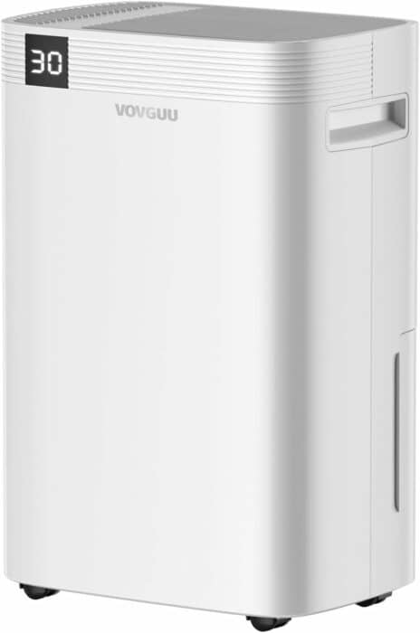 VOVGUU Home Dehumidifier 50pint up to 4500 Sq.Ft For Basements, Large Medium Sized Rooms, and Bathrooms with Intelligent Touch Control, 24 Hr Timer, and 0.66 Gallon Water Tank