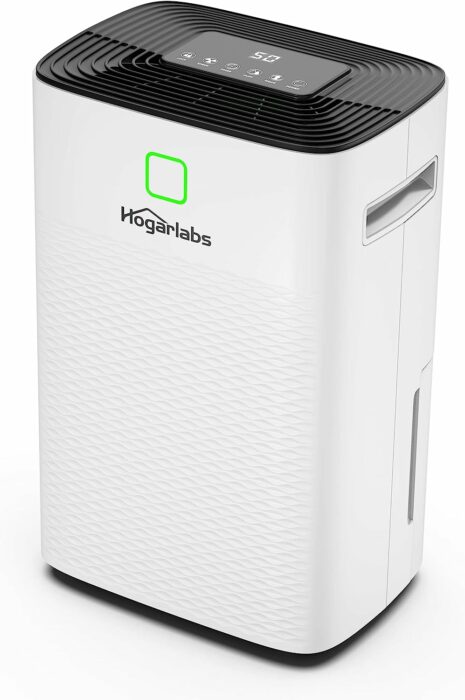 HOGARLABS 30 Pint Dehumidifiers Up to 2000 Sq Ft for Continuous Dehumidify, Home Dehumidifier with Digital Control Panel and Drain Hose for Basements, Bedroom, Bathroom.