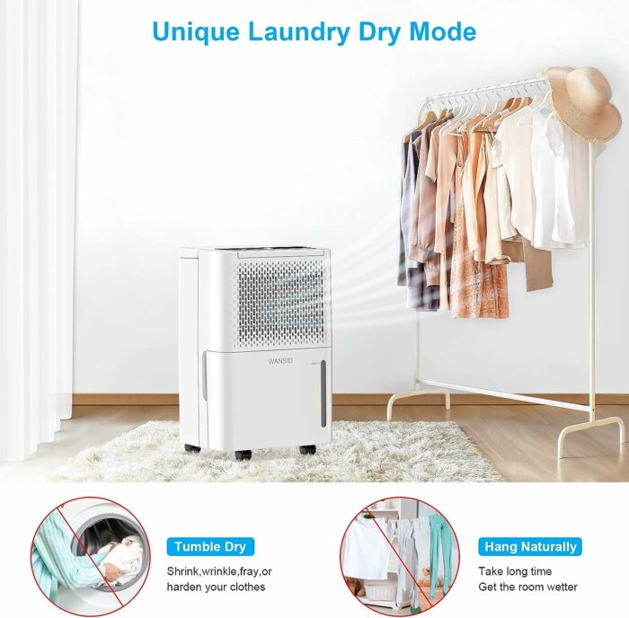 WANSID 2000 Sq.Ft Dehumidifiers with Auto Drain or Manual Drainage,Intelligent Humidity Control, Water Full Auto Shut Off Function for Home,Basements,Bedroom,Bathroom