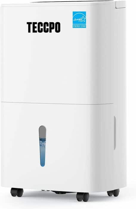 TECCPO 3500 Sq.Ft Dehumidifier, 35 Pint Dehumidifier for Home and Basements, Intelligent Humidity Control, Continuous Draining