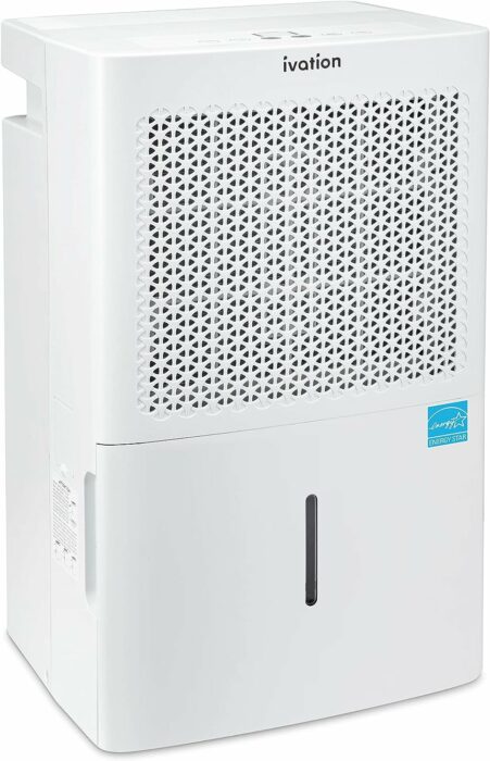 Ivation 4,500 Sq. Ft Energy Star Dehumidifier, Large Capacity Compressor De-humidifier for Extra Big Rooms and Basements w/Continuous Drain Hose Connector, Humidity Control, Auto Shutoff and Restart