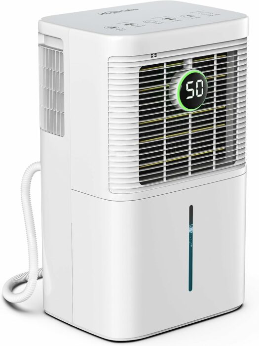 HOGARLABS 2000 Sq. Ft Dehumidifier for Home and Basements, 25 Pints Dehumidifier with Drain Hose for Continuous Drainage, Washable Filter, Anti-Spill Water Tank, Ideal for Bedroom, Bathroom, Office