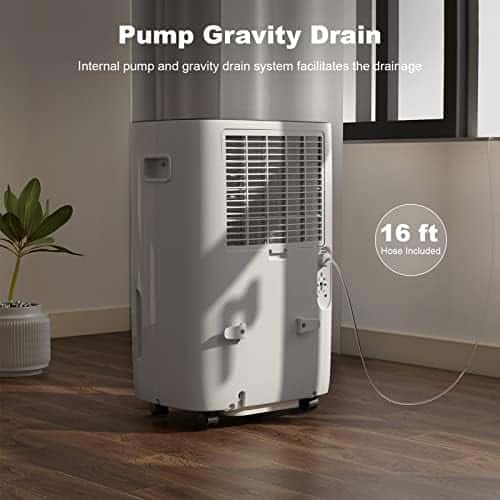 70-Pint Energy Star Dehumidifier with Pump - 5500 Sq. Ft. Quiet Dehumidifier for Basements Large Capacity Room Home Bathroom - Auto Continuous Drain Remove Moisture