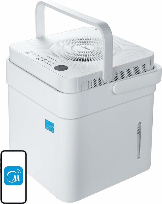 Midea Cube 50 Pint Dehumidifier for Basement and Rooms at Home for up to 4,500 Sq. Ft., Built-in Pump, Drain Hose Included, Smart Control, Works with Alexa (White), ENERGY STAR Most Efficient 2023