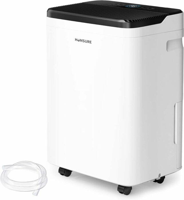 HUMSURE 4500 Sq. Ft Dehumidifiers for Home and Basements 70 Pints Moisture Removal, Whole House Dehumidifier with Auto Shut-off, Portable Dehumidifier with Drain Hose 5L Water Tank for Optional Drainage