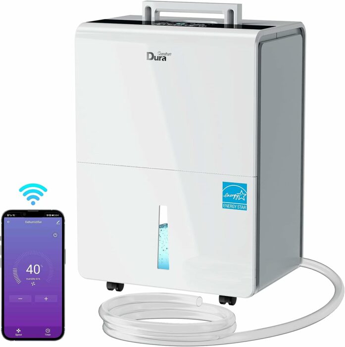 Dehumidifiers with Pump / hose for Basements 50 Pint (70 Pint 2012 DOE)Energy Star Certified Dehumidifiers with WIFI for 4500 Sq Ft Large Room or Basements, Dehumidifiers for Home with Auto Shut Off, Continuous and Manual Drainage