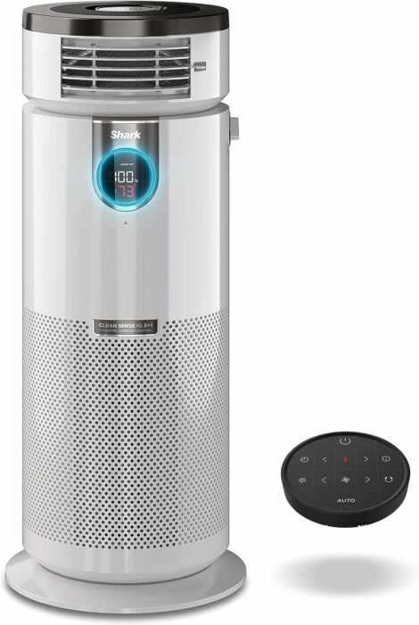 Shark HC502 3-in-1 Clean Sense Air Purifier MAX, Heater Fan, HEPA Filter, 1000 Sq Ft, Oscillating, Large Rooms, Kitchens, Captures 99.98% of Particles for Clean Air, Dust, Smoke Allergens, White : Home Kitchen