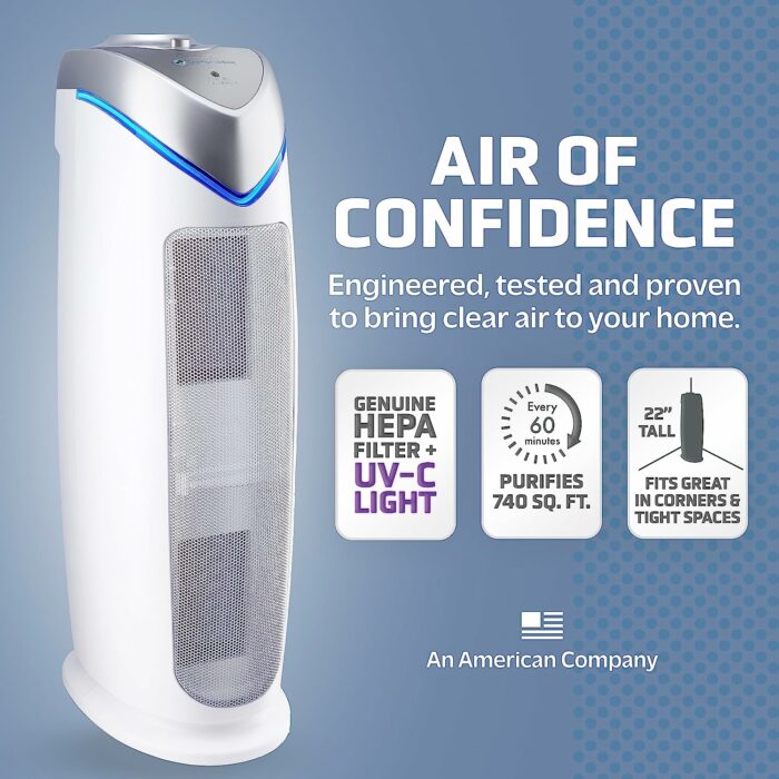 Germ Guardian Air Purifier with HEPA 13 Filter, Removes 99.97% of Pollutants, Covers 743 Sq. Foot Room in 1 Hour, UV-C Light Helps Reduce Germs, 22 Inch, 2-Pack, White, AC4825W2PK : Home Kitchen