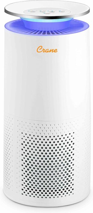 Crane Air Purifier with True HEPA Filter, 500 Sq Feet Coverage, Timer Function, Sleep Mode, Built in Air Quality Monitor, EE-5069 : Everything Else