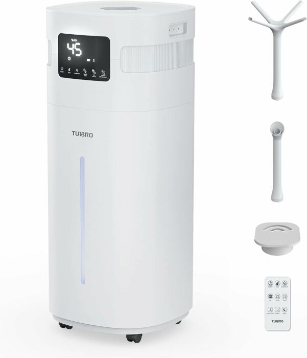 TURBRO Commercial Humidifier, 5.3Gal/20L Ultrasonic Air Vaporizer for Large Rooms up to 2000 Sq Ft, UV-C LED, Top Refill, with 360° Nozzle for Whole House, Office, Greenhouse, Plant, Greenland GLH20