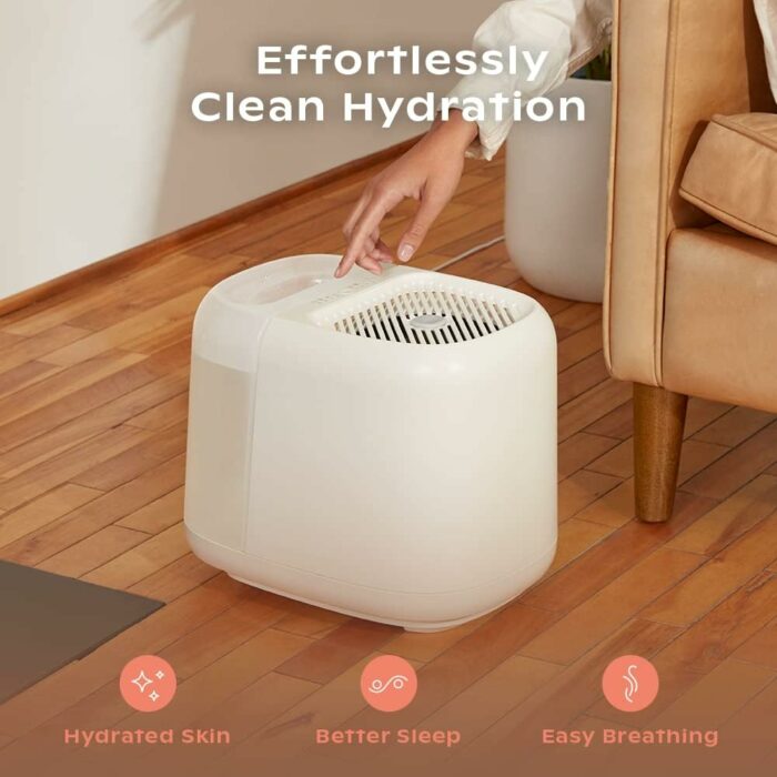 Canopy Humidifier Plus, Cream, Large Room Humidifier, Large Living Space, 36HR Run Time, 5.5L Tank - Includes Canopy Humidifier Plus, Diffusion Well, Unwind Aroma, Filter, Power Cord Adapter
