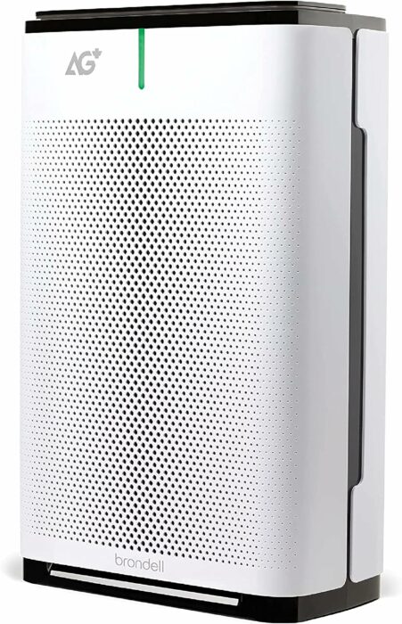 Brondell P700BB-W Pro Air Purifier Clean Air Filter With AG+ Technology for Bedroom, Home Office, Reduces Odor from Smoke and Pets, Includes Filters, Contemporary Design, White