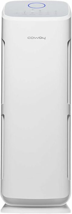 Coway Tower True HEPA air purifier with Air Quality Monitoring, Auto Mode, Timer, Filter Indicator, White (AP-1216L)