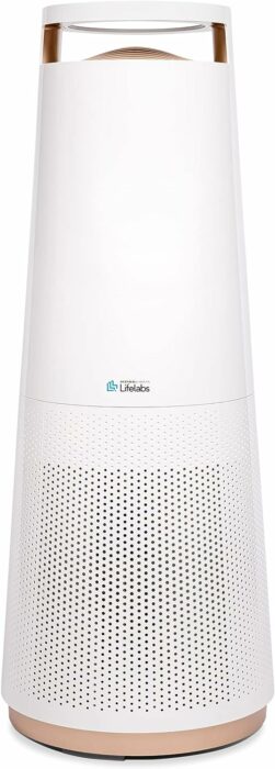 DH Lifelabs | Aaira + HEPA Hydrating Dry Air Purifiers | HOCl Cleans Deodorizes Moisturizes Air + H13 HEPA Filter Allergies Pets | Eliminates 99.9% Bacteria Viruses Mold | Large Rooms Home | White