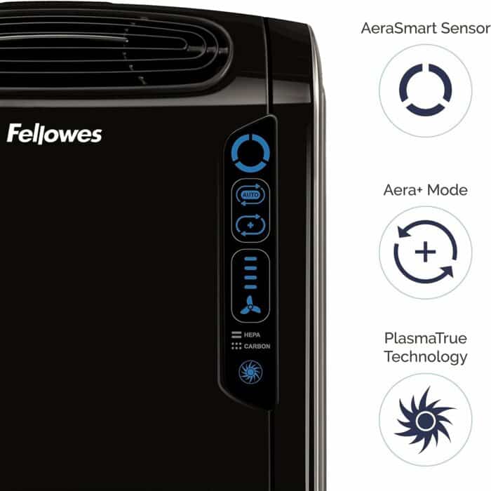 Fellowes AeraMax 190 Air Purifier for Mold, Odors, Dust, Smoke, Allergens and Germs with True HEPA Filter and 4-Stage Purification, Medium-size Room 200-400 sq. ft., Black