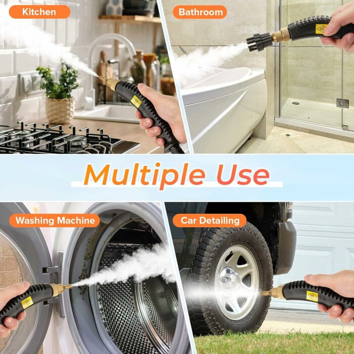 AUXCO Steam Cleaner 2500W High Pressure Handheld Steamer for Cleaning Portable Steam Cleaner for Home Use High-Temperature Steamer Cleaner for Car Detailing, Kitchen, Bathroom, Grout and Tile