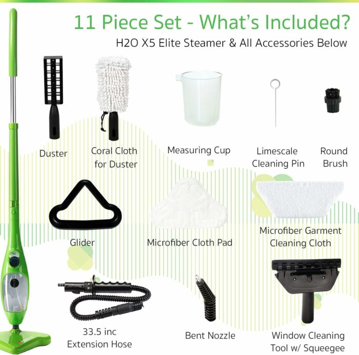 H2O Mop X5 All-Purpose Hand Held Steam Cleaner for Home Use, Floor Cleaner, Grout cleaner, Hand Held steamer and Upholstery cleaner,Ideal for hardwood, tiles, grout, floor, upholstery, carpet