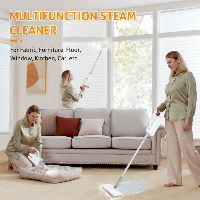 Steam Mops for Floor Cleaning, WICHEMI 1300W High Temp Floor Steam Mop Cleaner with Stand Handheld Steamer for Cleaning for Hardwood Floors, Grout, Laminate, Glass, Upholstery, Carpet and Countertops