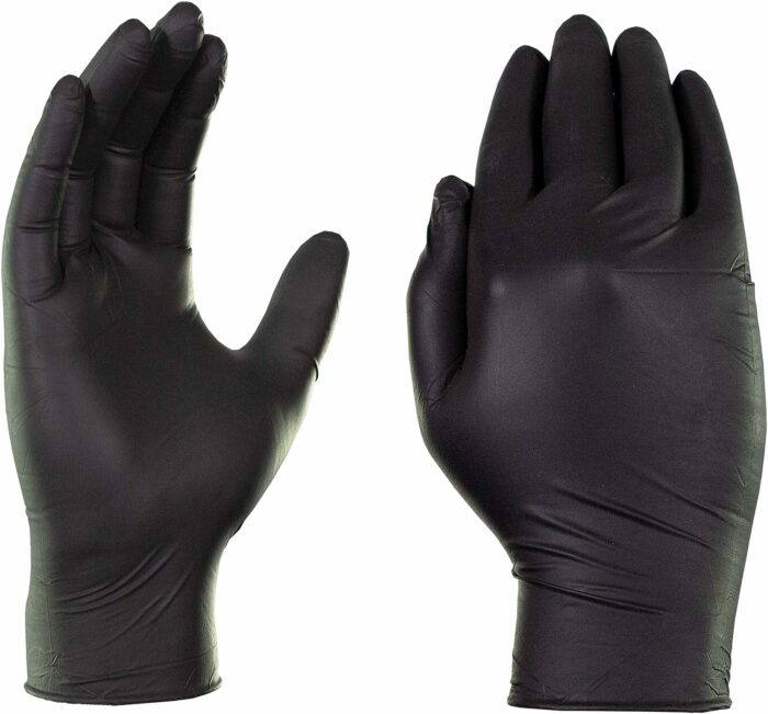 1st Choice Nitrile Gloves, Black Gloves Disposable Latex Free, Textured Industrial Black Gloves for Cooking and more, 5-6 mil