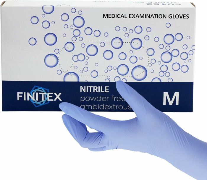 FINITEX Ice Blue Nitrile Exam Gloves Powder-free 1000 PCS Medical Gloves Examination Home Cleaning Food Gloves