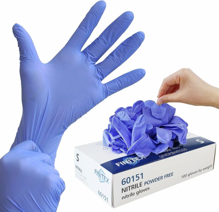 FINITEX Ice Blue Nitrile Exam Gloves Powder-free 1000 PCS Medical Gloves Examination Home Cleaning Food Gloves