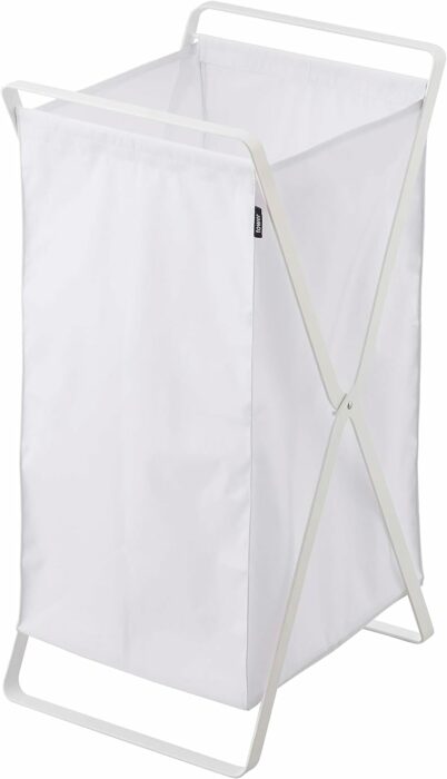 YAMAZAKI home 2484 Laundry Basket-Foldable Storage Hamper Organizer, One Size, White