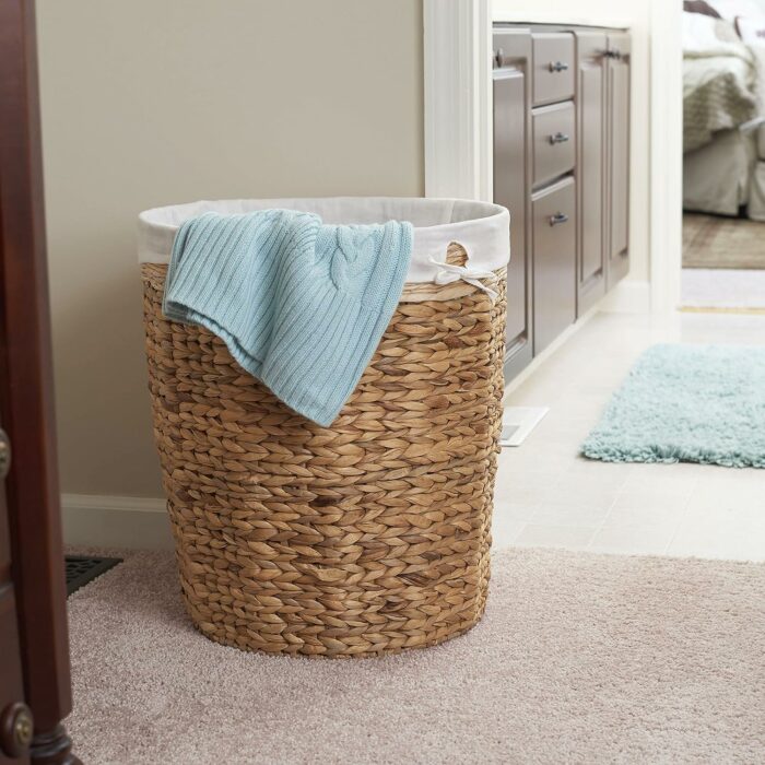 Household Essentials Basket Laundry Liner Wicker Hamper, Brown