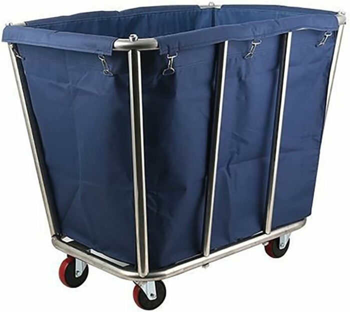 CXWAWSZ 10 Bushel Laundry Cart on Wheels Home Commercial Heavy Duty Canvas Laundry Carts, Large Industrial Laundry Baskets with Steel Frame and Waterproof Oxford Cloth, 300 Lbs Weight Capacity€¦