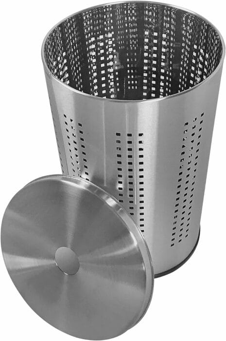 Brushed Stainless Steel Laundry Bin Hamper | 46L Ventilated Stainless Steel Clothes Basket with Polished Lid | Life Time Warranty|