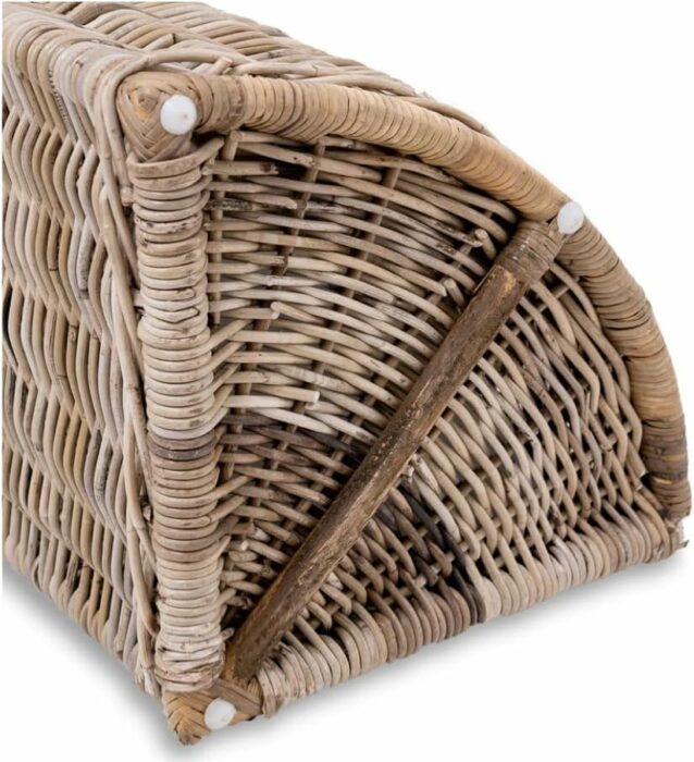 The Basket Lady Corner Wicker Laundry Hamper, 15 in L x 15 in W x 26 in H, Serene Grey€¦