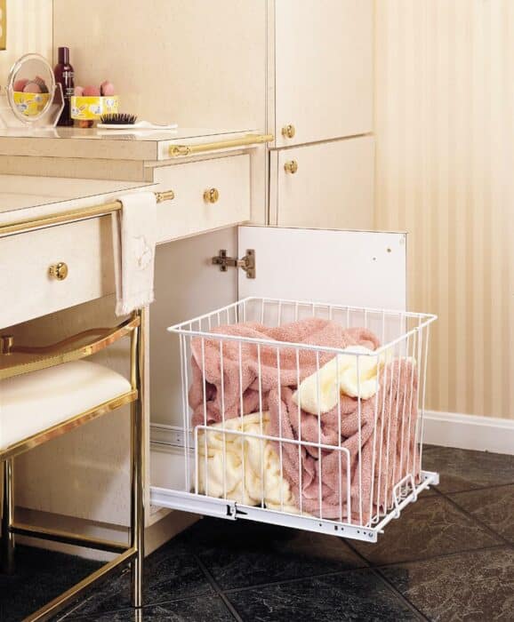 Rev-A-Shelf Steel Wire Pull Out Hamper for Vanity/Closet Applications