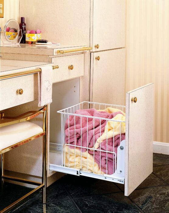 Rev-A-Shelf Steel Wire Pull Out Hamper for Vanity/Closet Applications