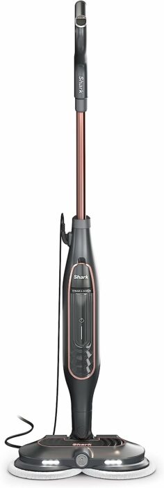 Shark S7201 Steam Scrub with Steam Blaster Technology All-in-One Hard Floor Steam Mop with 3 Steam Modes LED Headlights, Rose Gold/Black 7.48 x 14.96 x 47.44