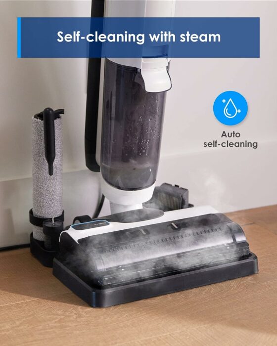 Tineco FLOOR ONE S5 Steam Cleaner Wet Dry Vacuum All-in-one, Hardwood Floor Cleaner Great for Sticky Messes, Smart Steam Mop for Hard Floors with Digital Display and Long Run Time