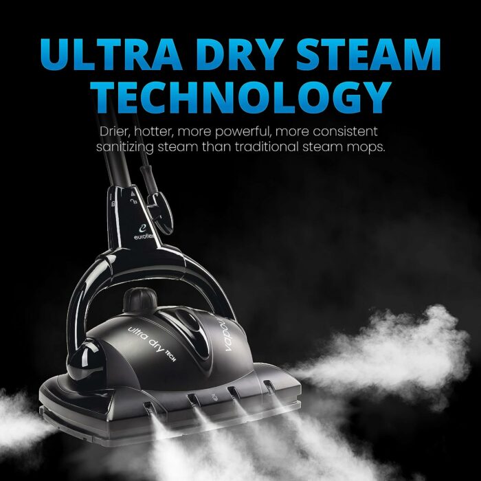 Euroflex Vapour M2R Steam Mop with Ultra Dry Steam Technology; Heavy-Duty Steam Cleaning Power at 266°F 36 PSI; Engineered Safe for Sealed Hardwood High-End Premium Flooring