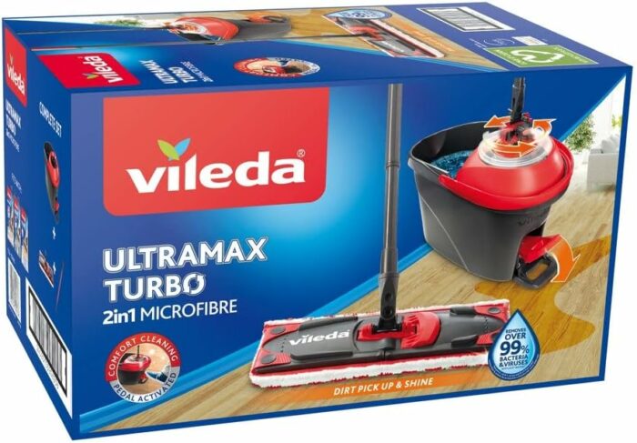 Vileda Ultramat Turbo Flat Mop and Bucket Set