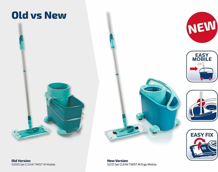 Leifheit Floor mop, 47 x 28 x 33, Turquoise