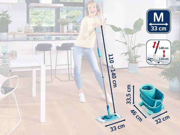 Leifheit Floor mop, 47 x 28 x 33, Turquoise