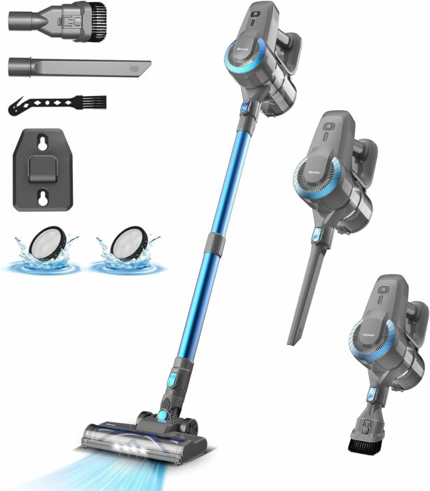 DEVOAC N300 Cordless Vacuum Cleaner, 6 in 1 Ultra-Lightweight Stick Vacuum, 2200mAh Battery Up to 40mins Runtime, Powerful Handheld Vacuum for Hard Floor Carpet Pet Hair Home