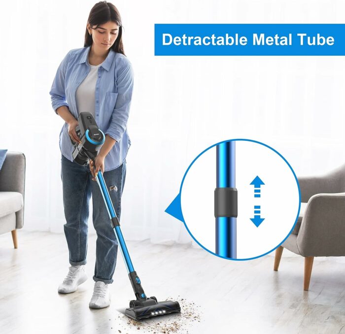 DEVOAC N300 Cordless Vacuum Cleaner, 6 in 1 Ultra-Lightweight Stick Vacuum, 2200mAh Battery Up to 40mins Runtime, Powerful Handheld Vacuum for Hard Floor Carpet Pet Hair Home