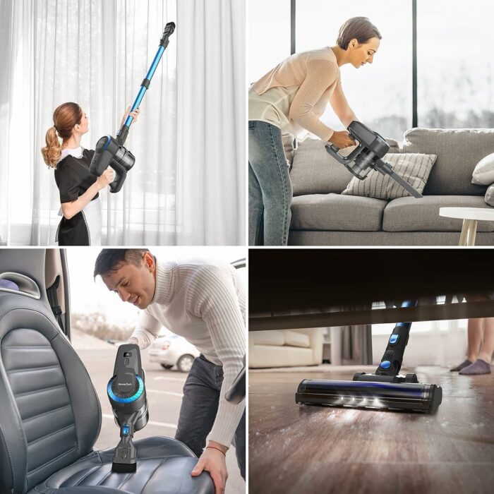 DEVOAC N300 Cordless Vacuum Cleaner, 6 in 1 Ultra-Lightweight Stick Vacuum, 2200mAh Battery Up to 40mins Runtime, Powerful Handheld Vacuum for Hard Floor Carpet Pet Hair Home