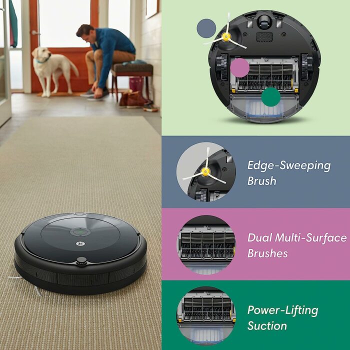 iRobot Roomba 694 Robot Vacuum-Wi-Fi Connectivity, Personalized Cleaning Recommendations, Works with Alexa, Good for Pet Hair, Carpets, Hard Floors, Self-Charging, Roomba 694