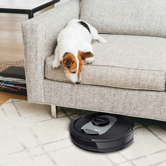 SharkBlu,UR2500SR AI Ultra Robot Vacuum,with Ultra Clean,Home Mapping,30-Day Capacity Bagless Self Empty Base,Perfect for Pet Hair,WiFi,Compatible with Alexa,Black/Silver(Renewed)