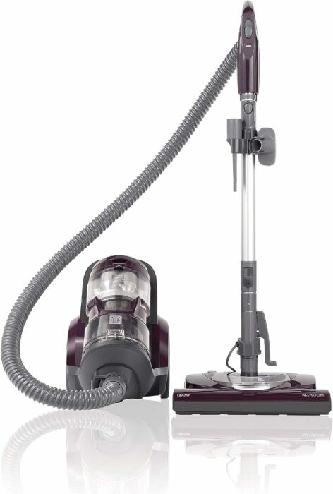 Kenmore Friendly Lightweight Bagless Compact Canister Vacuum, HEPA, Extended Telescoping Wand, Retractable Cord and 2 Cleaning Tools, Pet PowerMate + 2 Motor Power, Purple