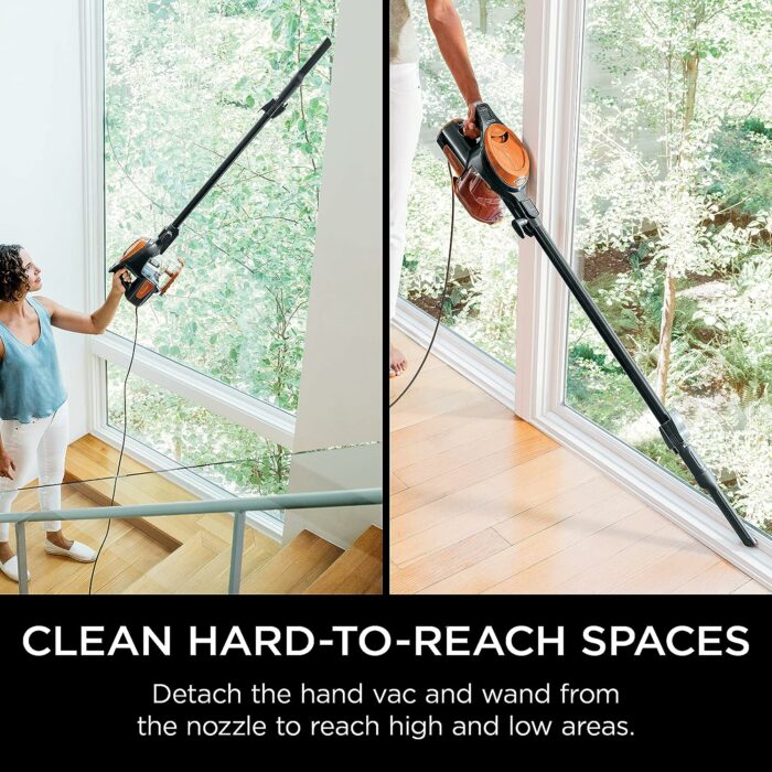 Shark HV301 Rocket Ultra-Light Corded Bagless Vacuum for Carpet and Hard Floor Cleaning with Swivel Steering, Gray/Orange