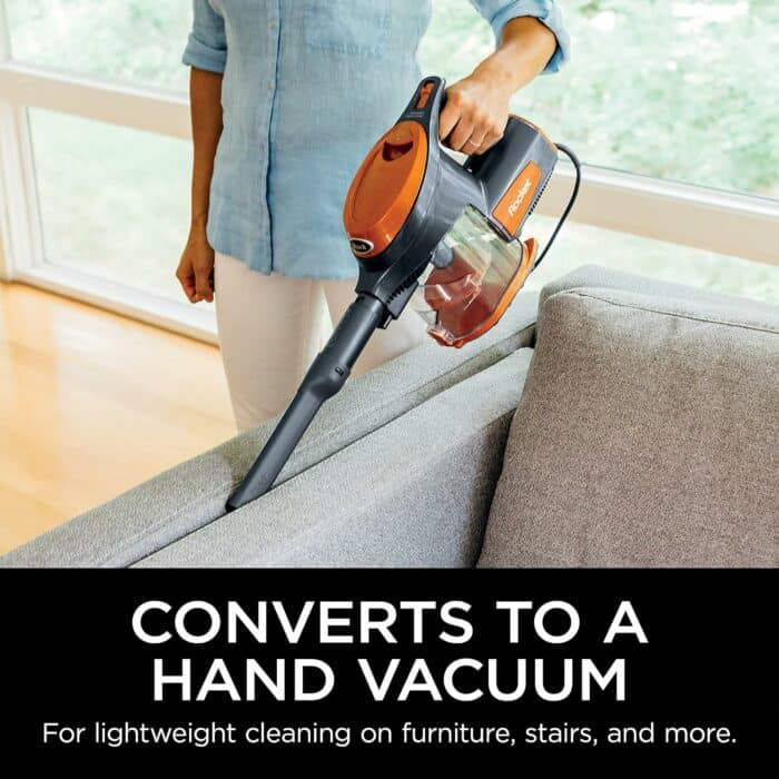 Shark HV301 Rocket Ultra-Light Corded Bagless Vacuum for Carpet and Hard Floor Cleaning with Swivel Steering, Gray/Orange